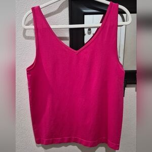 WHBM Outlet Dual Neck Sleeveless Tank Top – Hollywood Pink – Size XL – NWT